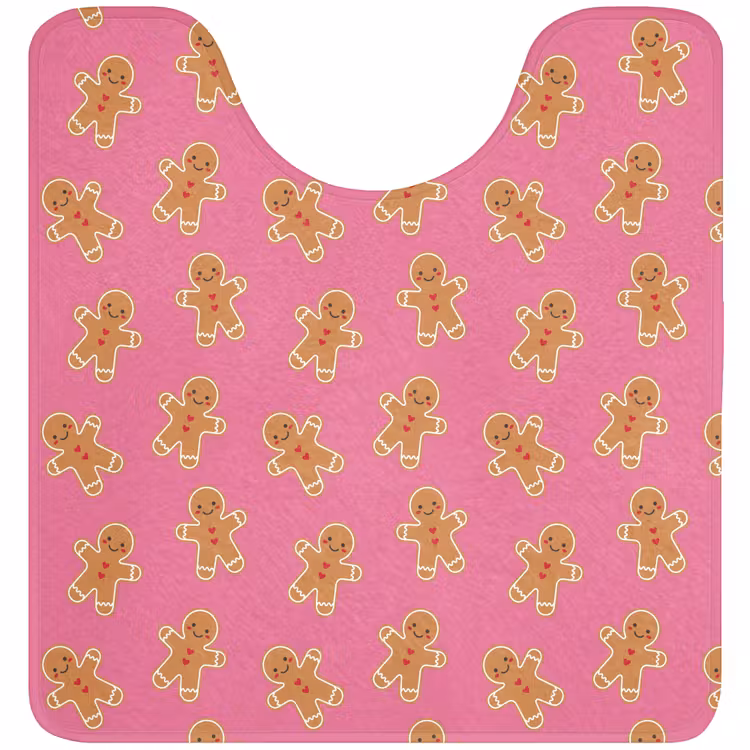 Wc Mat - Peperkoek - Roze - Bruin - Kerst — 1