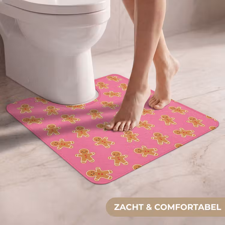 Wc Mat - Peperkoek - Roze - Bruin - Kerst — 5