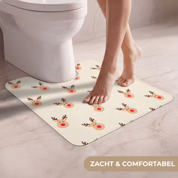 Wc Mat - Rendieren - Kerst - Crème — 5