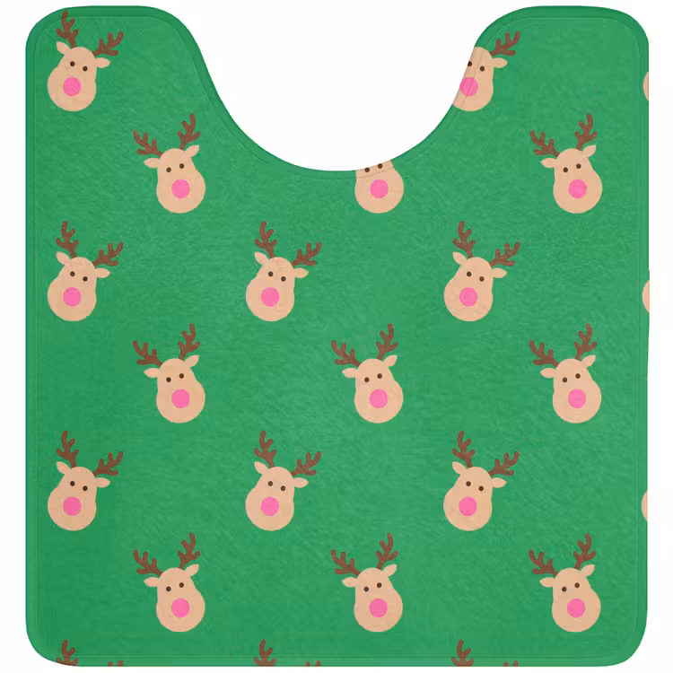 Wc Mat - Rendieren - Kerst - Neon - Groen — 1