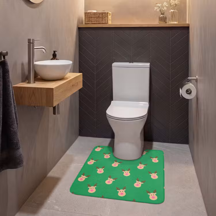 Wc Mat - Rendieren - Kerst - Neon - Groen — 2