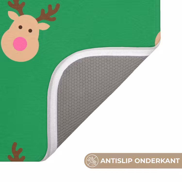 Wc Mat - Rendieren - Kerst - Neon - Groen — 4