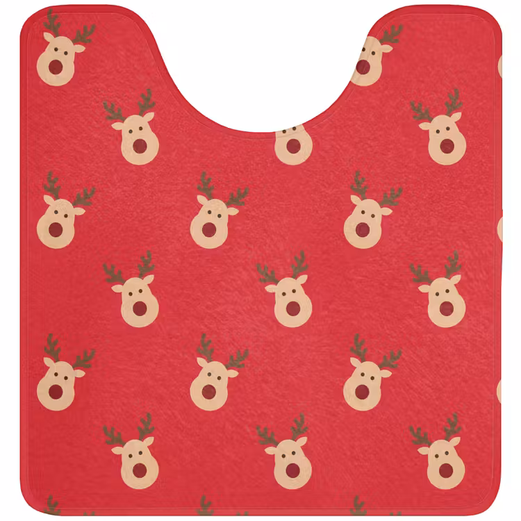 Wc Mat - Rendieren - Kerst - Rood — 1