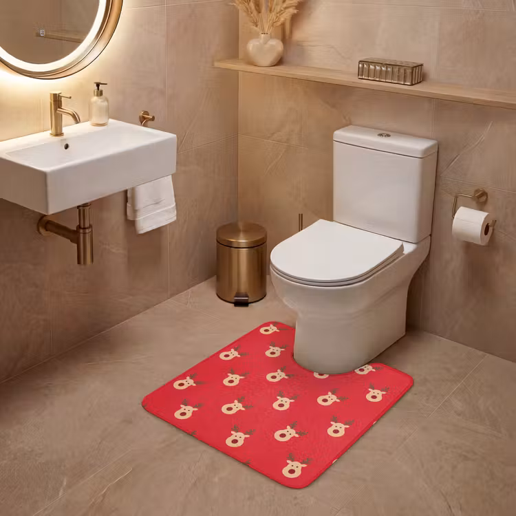 Wc Mat - Rendieren - Kerst - Rood — 3