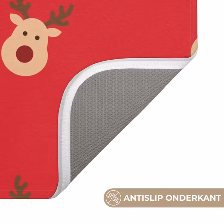 Wc Mat - Rendieren - Kerst - Rood — 4