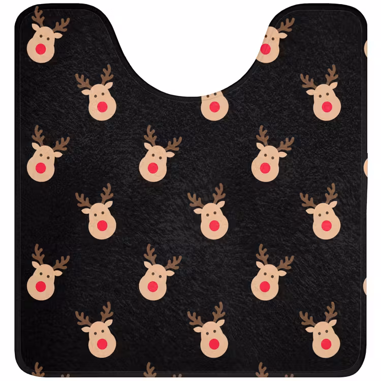 Wc Mat - Rendieren - Kerst - Zwart — 1