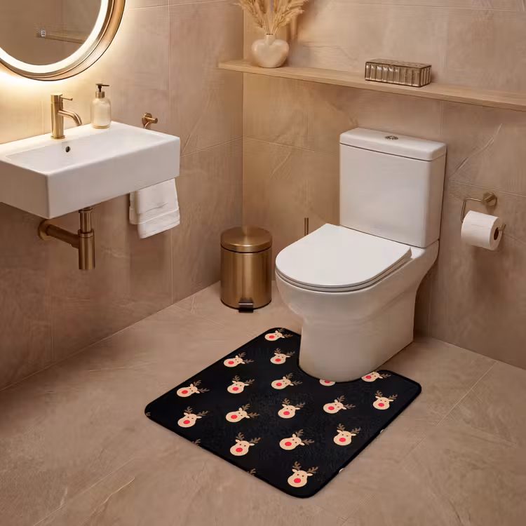 Wc Mat - Rendieren - Kerst - Zwart — 3