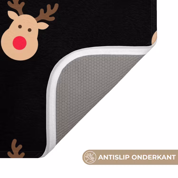 Wc Mat - Rendieren - Kerst - Zwart — 4