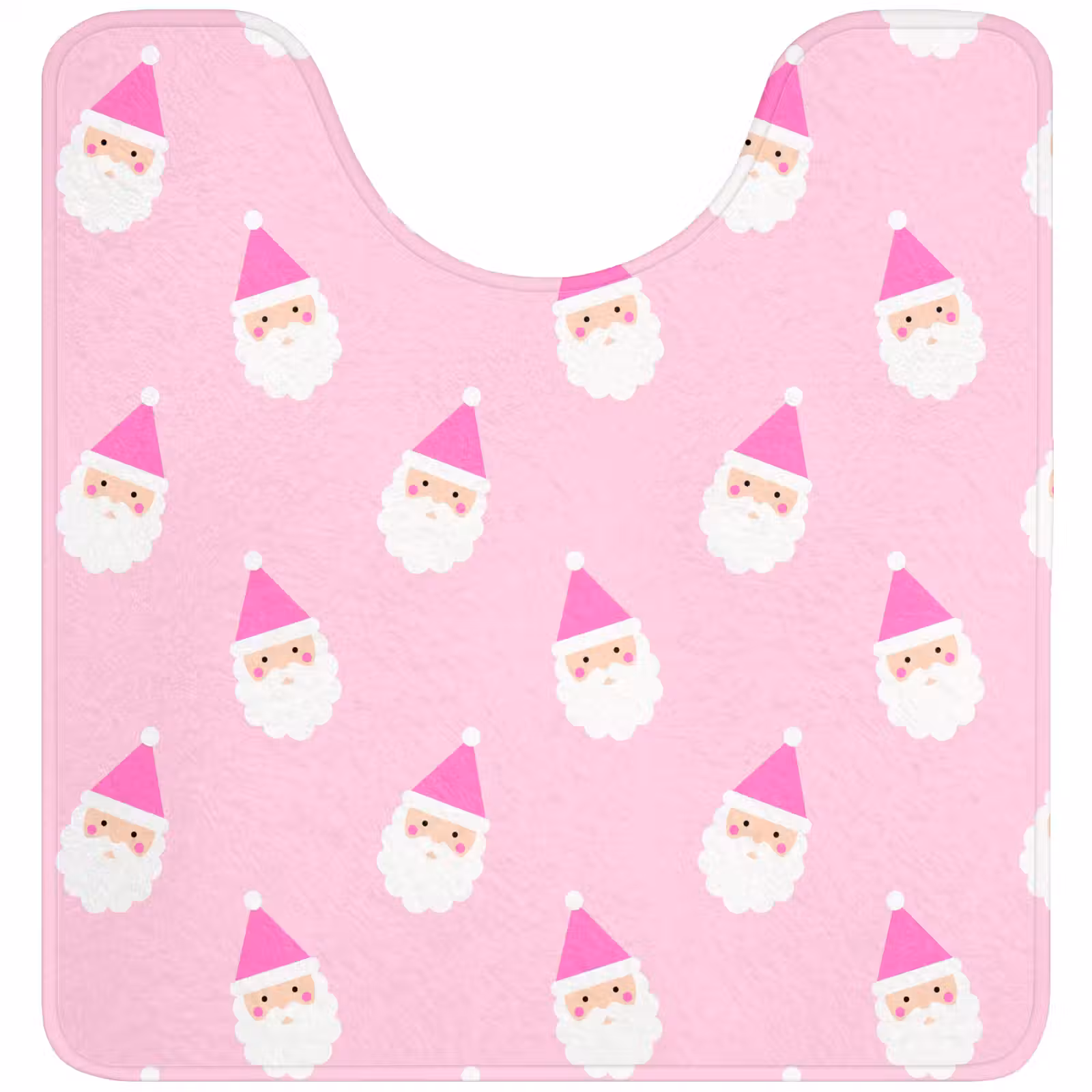 Wc Mat - Kerstman - Kerst - Roze - Pastel — 1