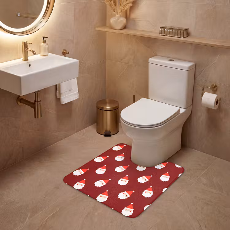 Wc Mat - Kerst - Kerstman - Rood — 3