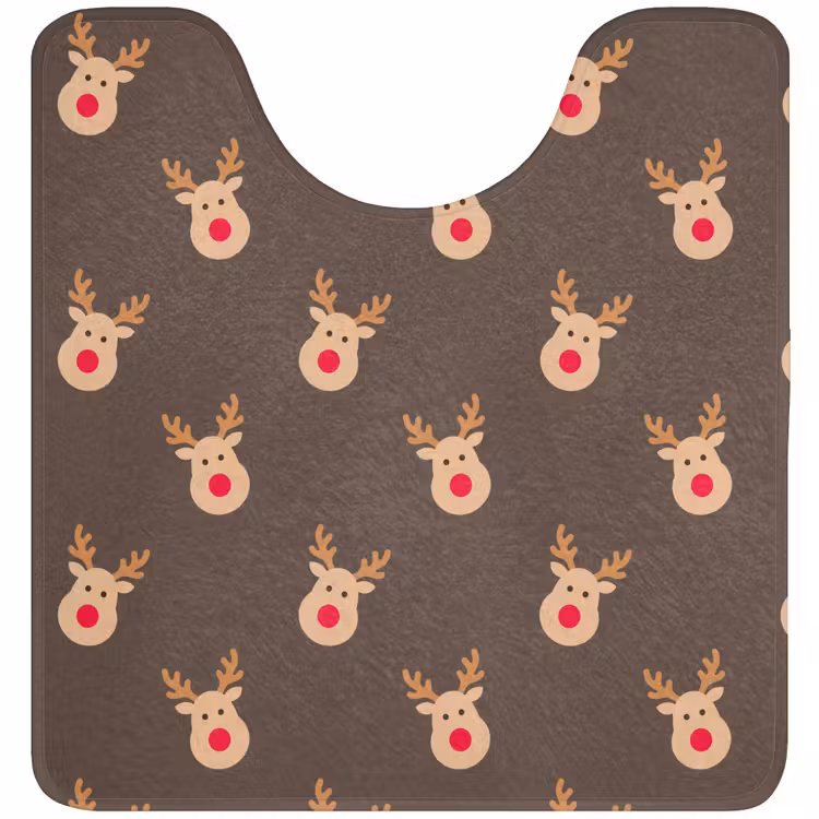 Wc Mat - Kerst - Rendieren - Bruin — 1
