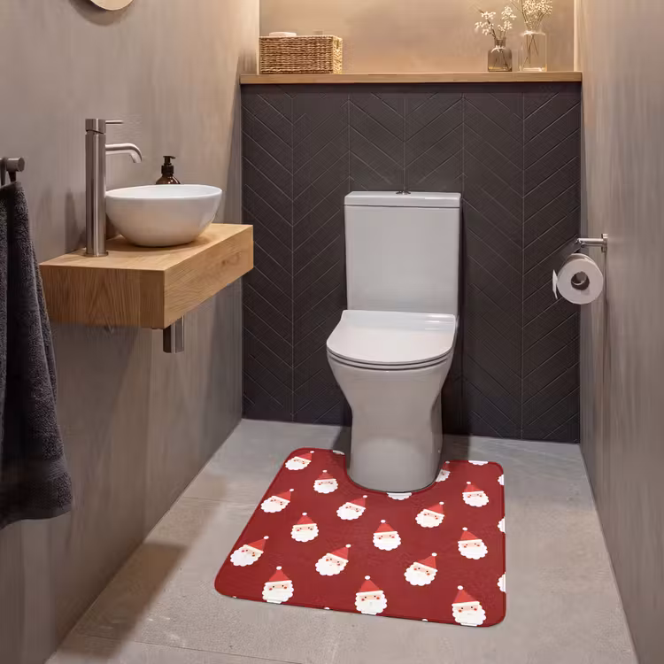 Wc Mat - Kerstman - Kerst - Rood — 2