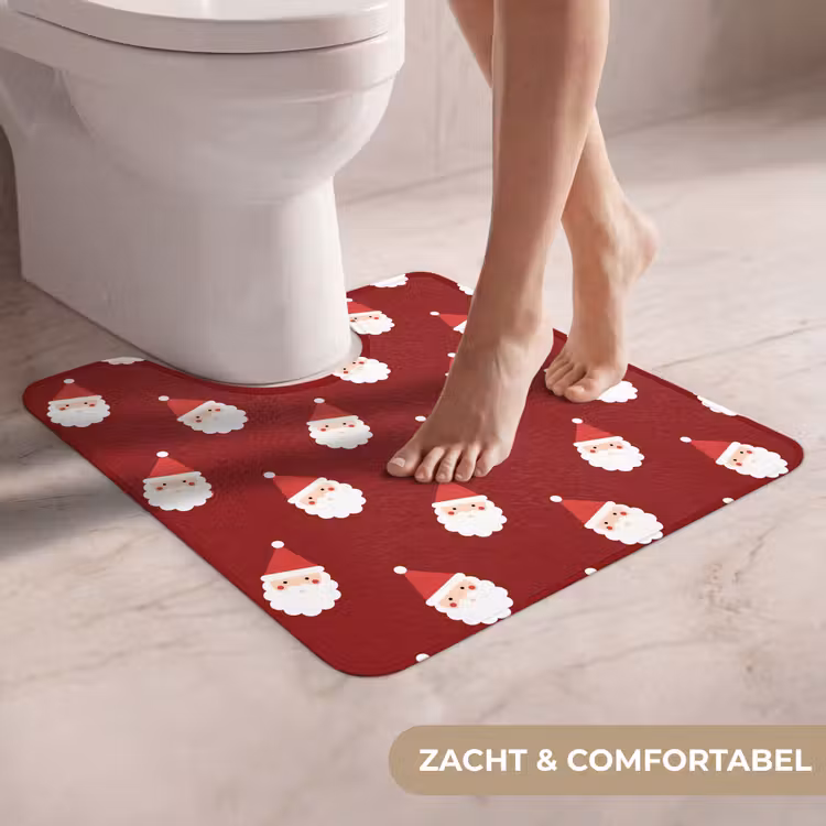 Wc Mat - Kerstman - Kerst - Rood — 5