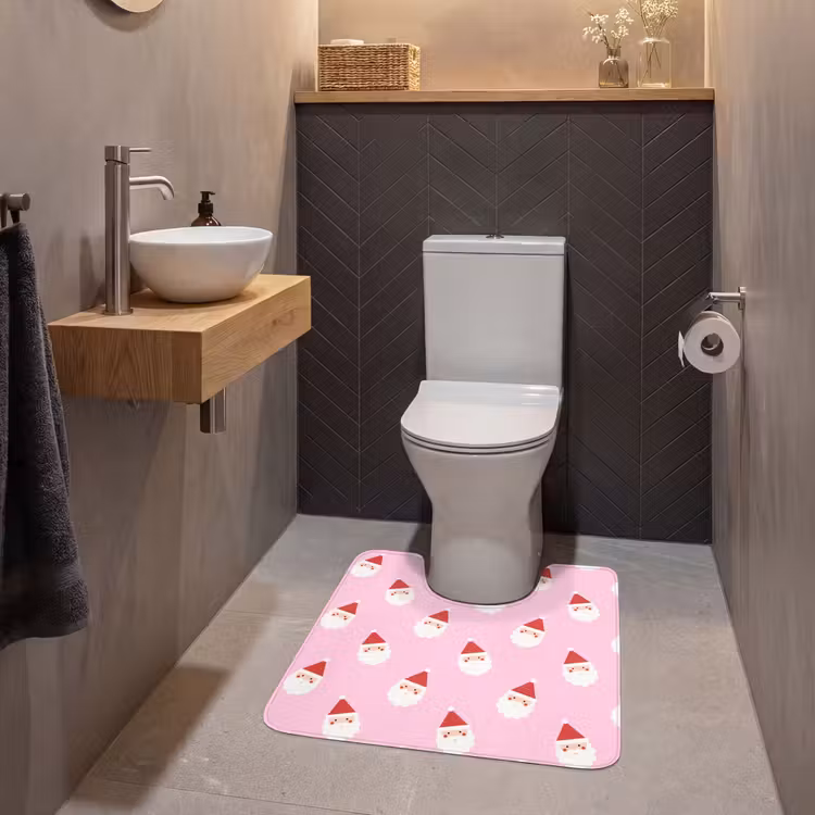 Wc Mat - Kerstman - Kerst - Roze — 2