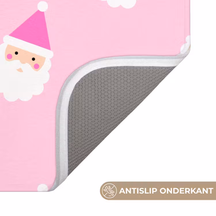 Wc Mat - Kerstman - Kerst - Roze - Pastel — 4