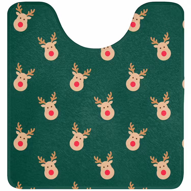 Wc Mat - Rendieren - Kerst - Groen — 1