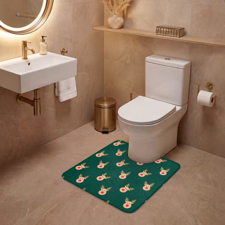 Wc Mat - Rendieren - Kerst - Groen — 3