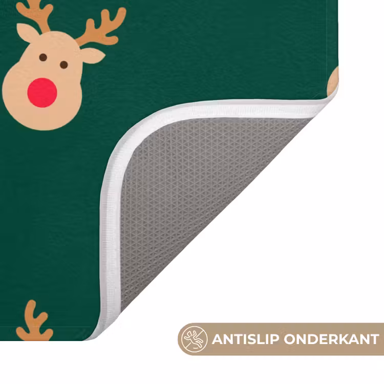 Wc Mat - Rendieren - Kerst - Groen — 4
