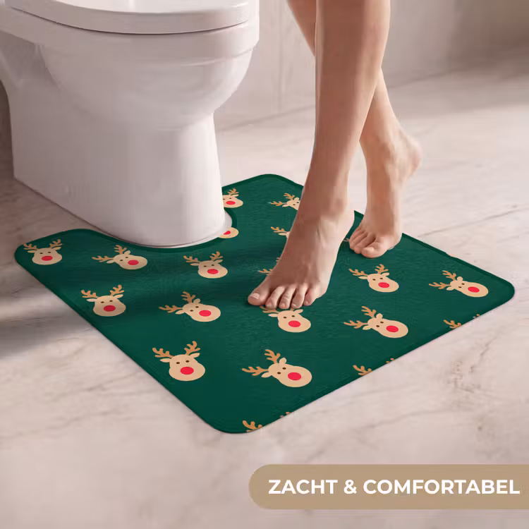 Wc Mat - Rendieren - Kerst - Groen — 5