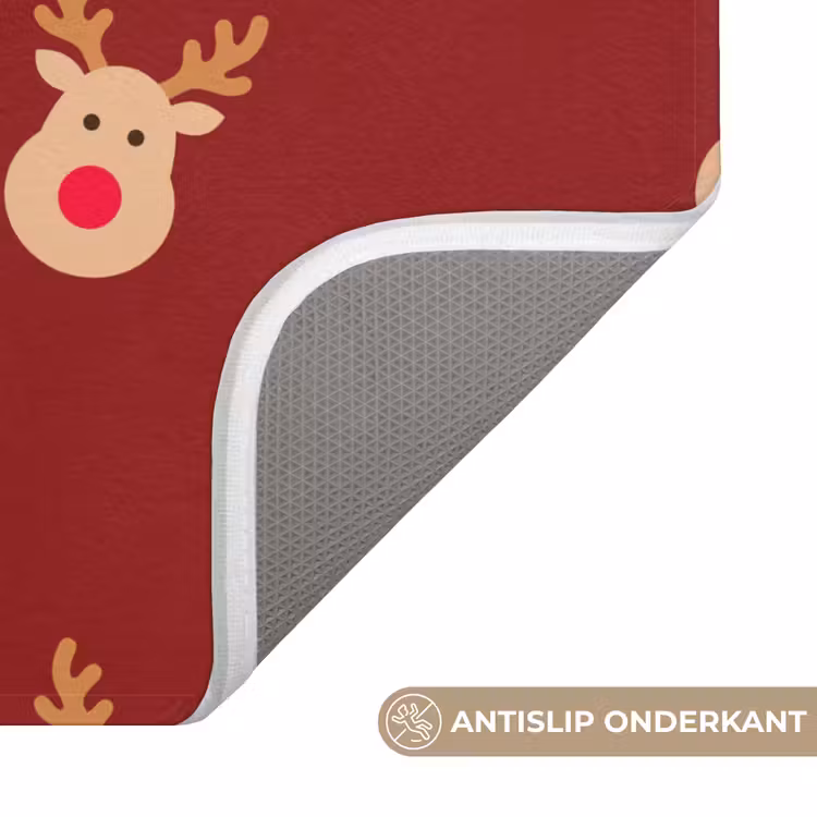 Wc Mat - Rendieren - Kerst - Rood - Bruin — 4