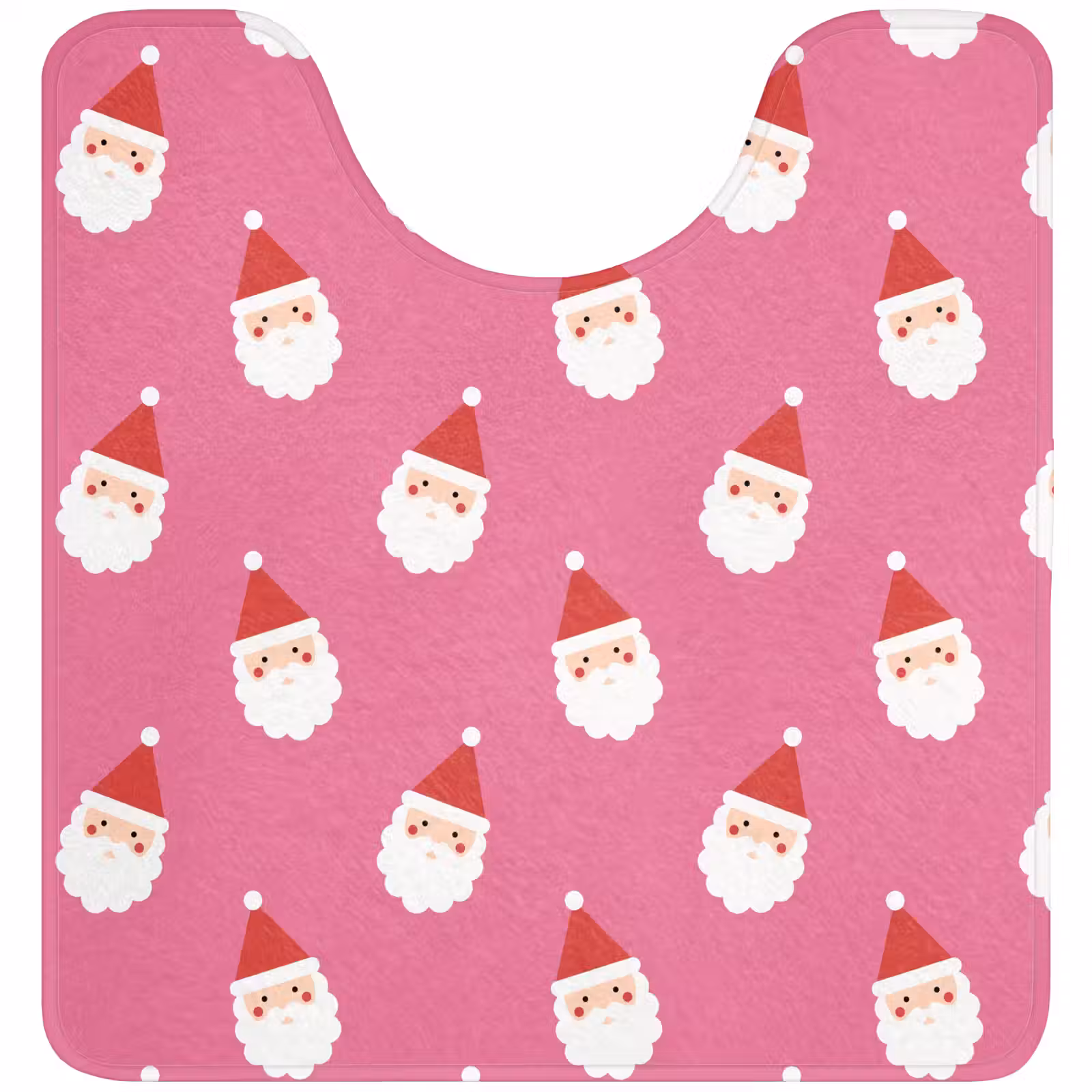 Wc Mat - Kerstman - Kerst - Rood - Roze — 1