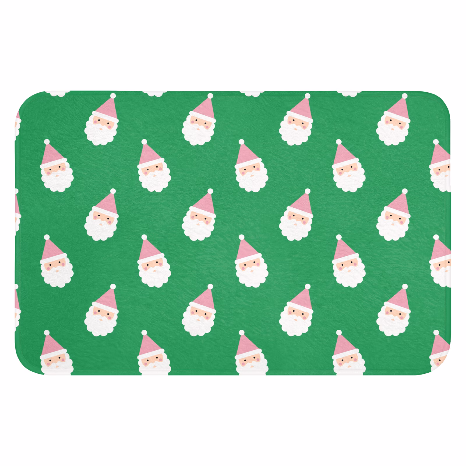 Wc Mat - Kerstman - Kerst - Roze - Groen — 1