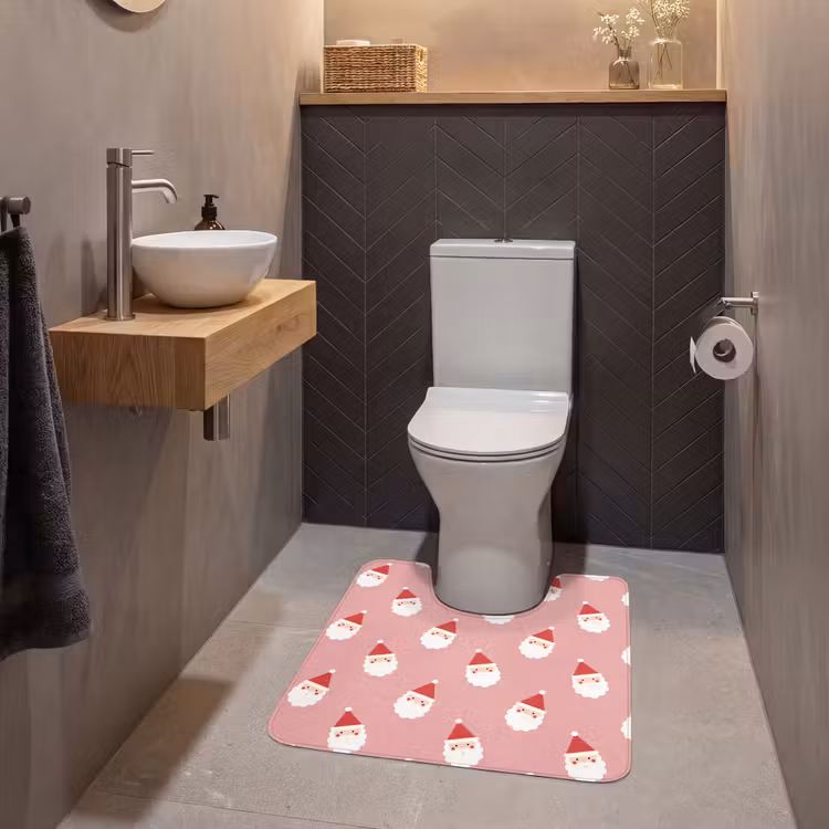 Wc Mat - Kerst - Kerstman - Roze — 2