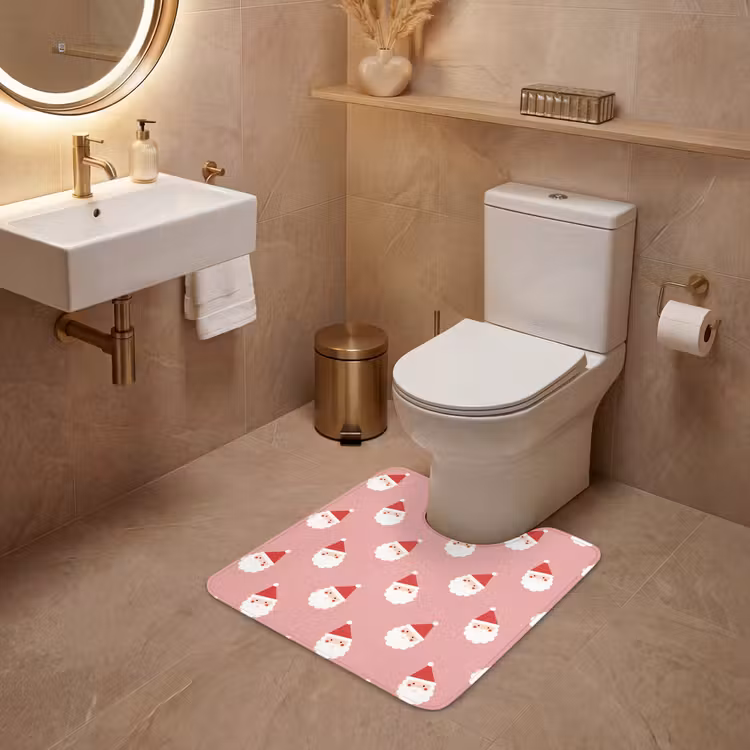 Wc Mat - Kerst - Kerstman - Roze — 3