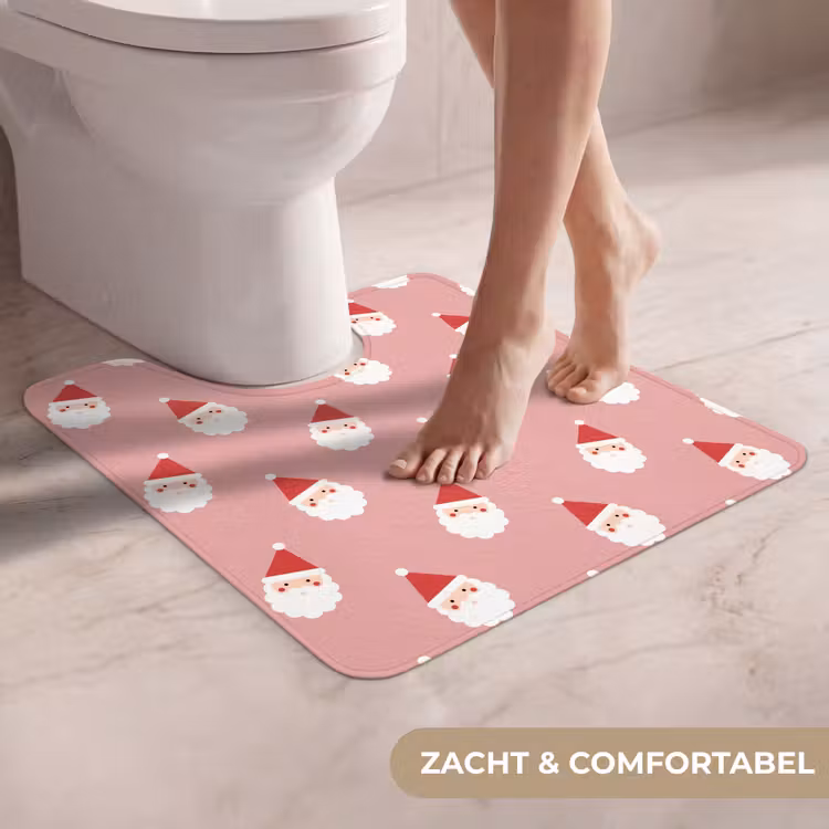 Wc Mat - Kerst - Kerstman - Roze — 5