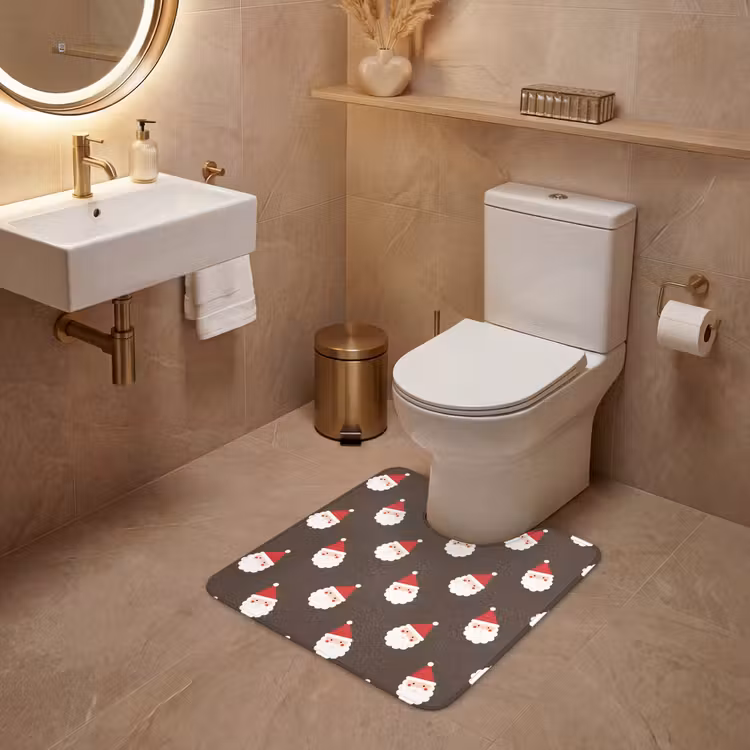 Wc Mat - Kerstman - Kerst - Bruin — 3