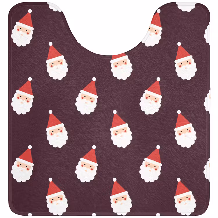 Wc Mat - Kerstman - Kerst - Donker - Rood — 1