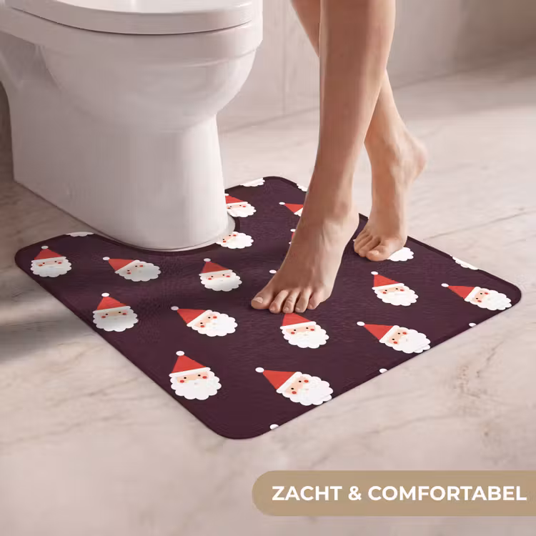 Wc Mat - Kerstman - Kerst - Donker - Rood — 5