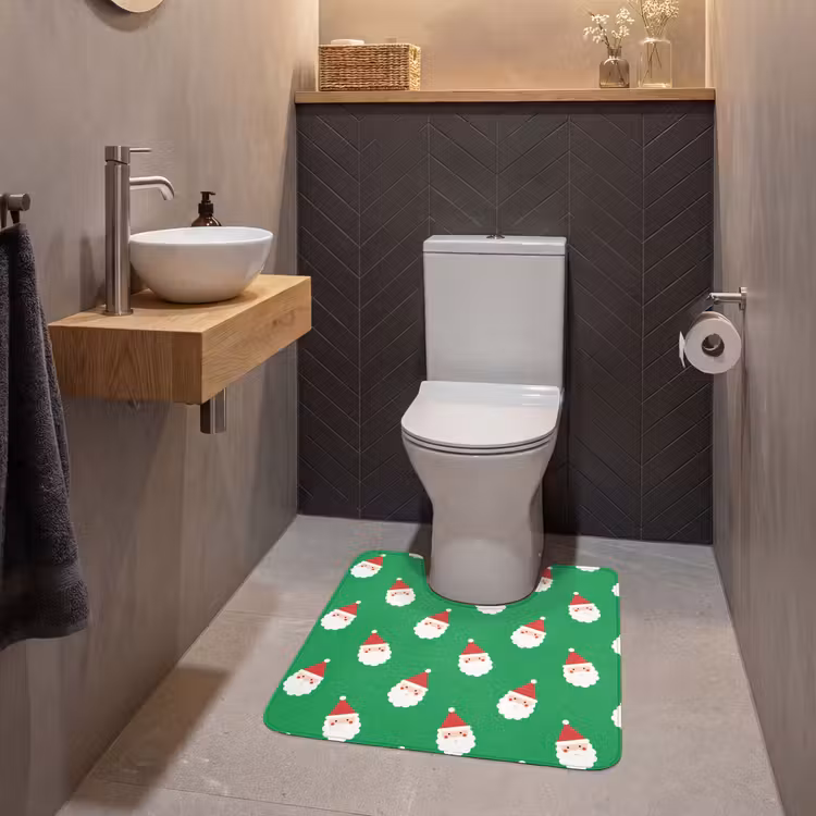 Wc Mat - Kerstman - Kerst - Neon - Groen — 2