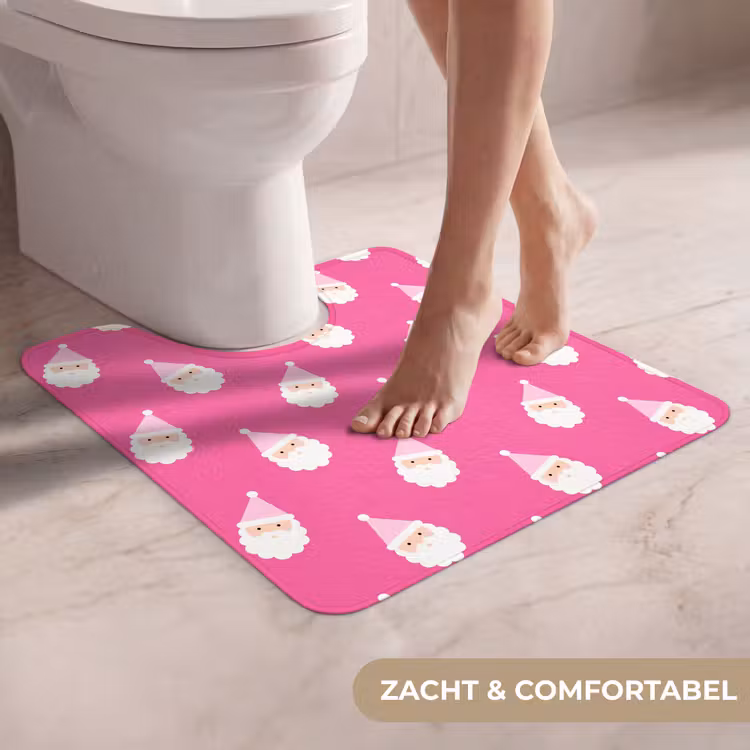 Wc Mat - Kerstman - Kerst - Neon - Roze — 5