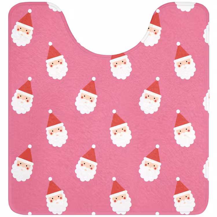 Wc Mat - Kerstman - Kerst - Rood - Roze — 1