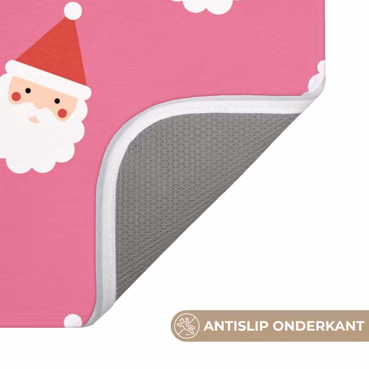 Wc Mat - Kerstman - Kerst - Rood - Roze — 4