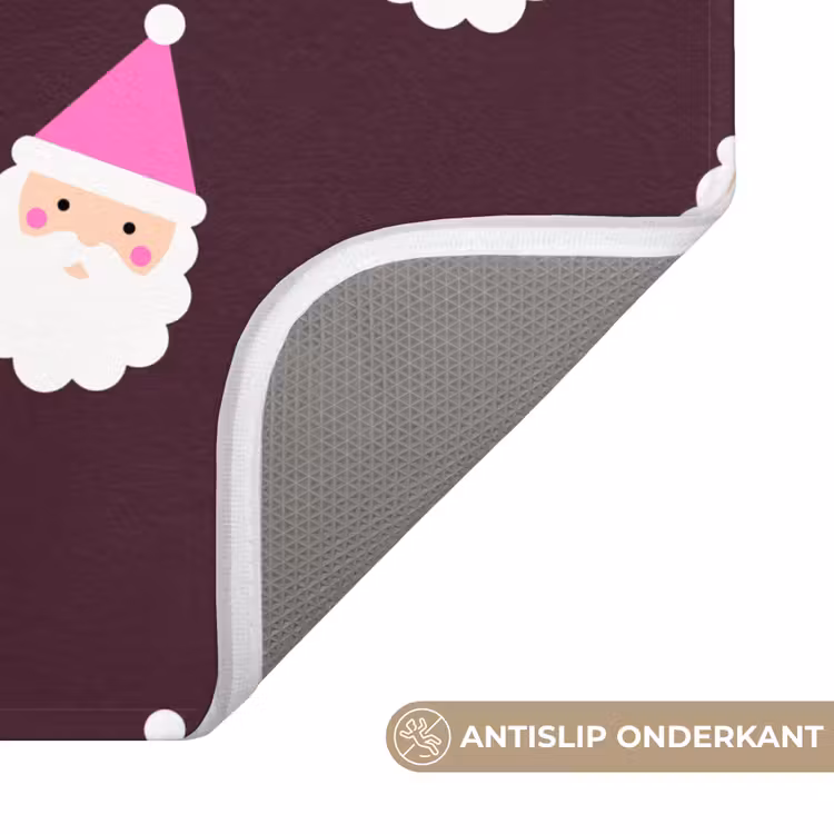 Wc Mat - Kerstman - Kerst - Roze - Burgundy — 4