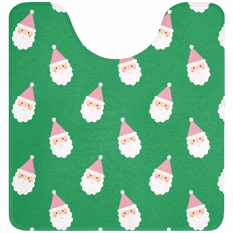 Wc Mat - Kerstman - Kerst - Roze - Groen — 1