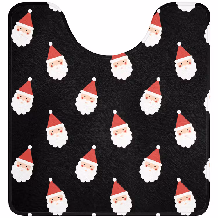 Wc Mat - Kerstman - Kerst - Zwart — 1