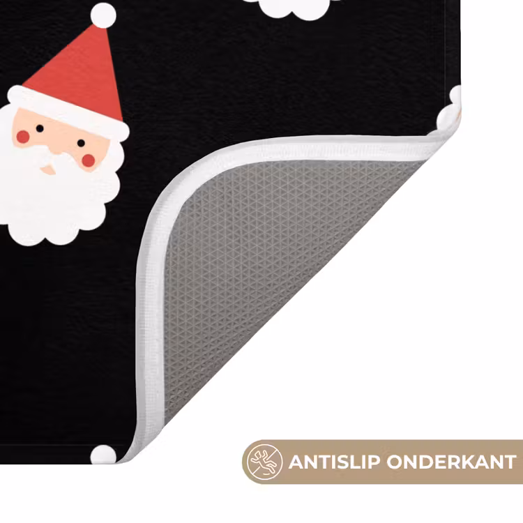 Wc Mat - Kerstman - Kerst - Zwart — 4