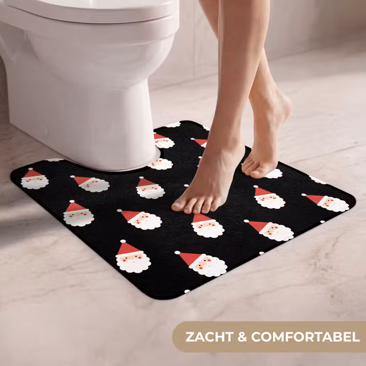 Wc Mat - Kerstman - Kerst - Zwart — 5