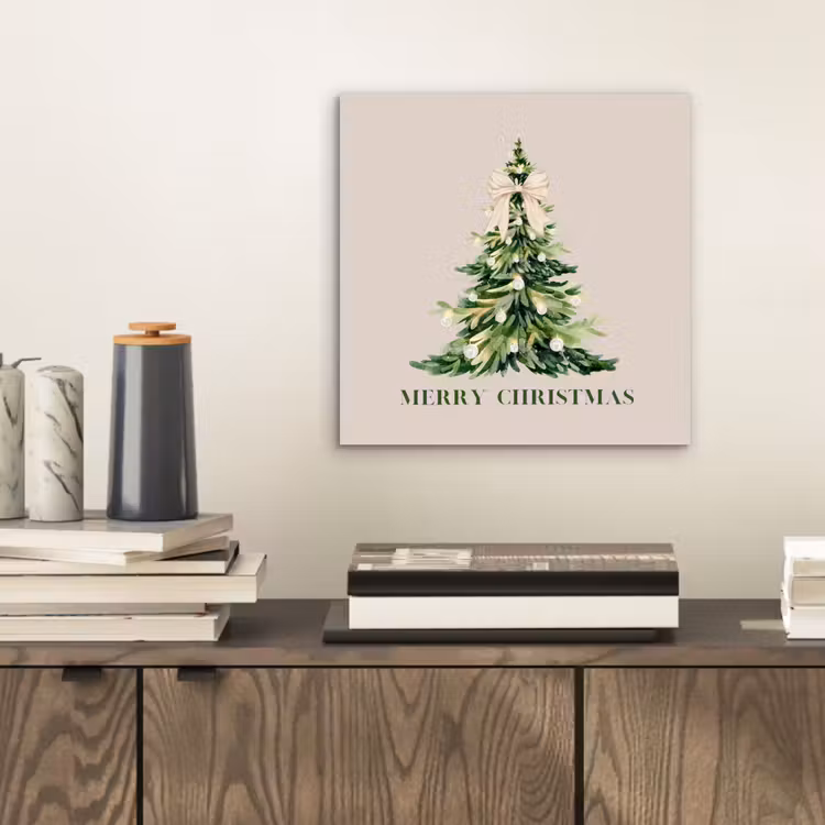 Aluminium schilderij - Kerst - Kerstboom - Tekst — 2