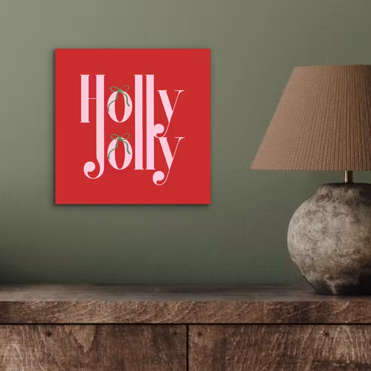 Aluminium schilderij - Kerst - Roze - Rood - Tekst — 3