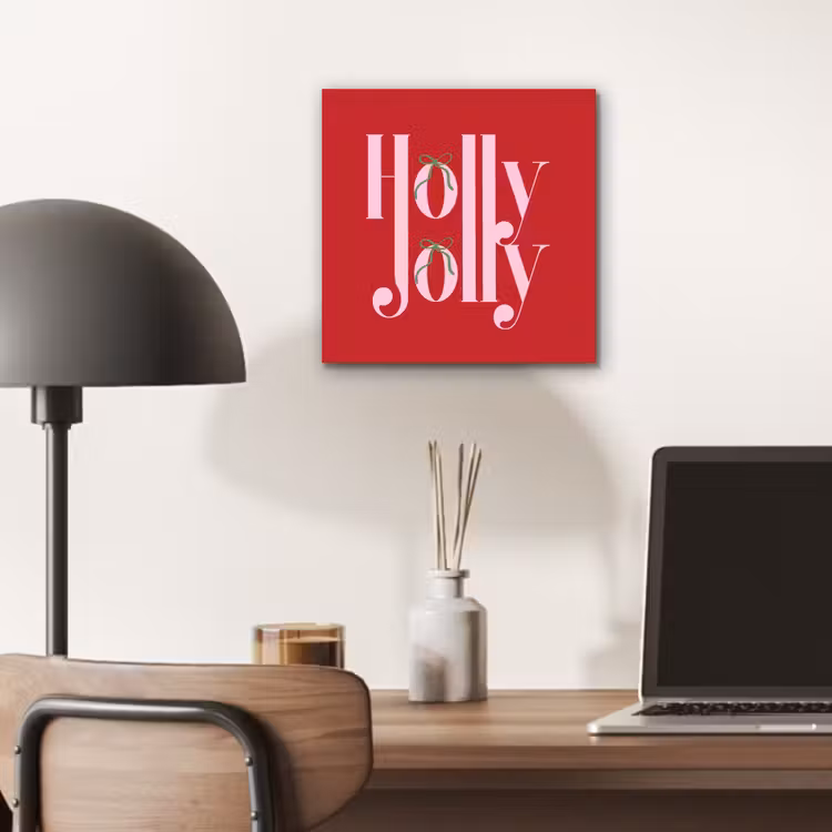 Aluminium schilderij - Kerst - Roze - Rood - Tekst — 6