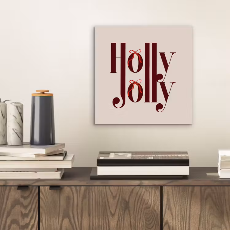Aluminium schilderij - Tekst - Kerst - Bruin — 2