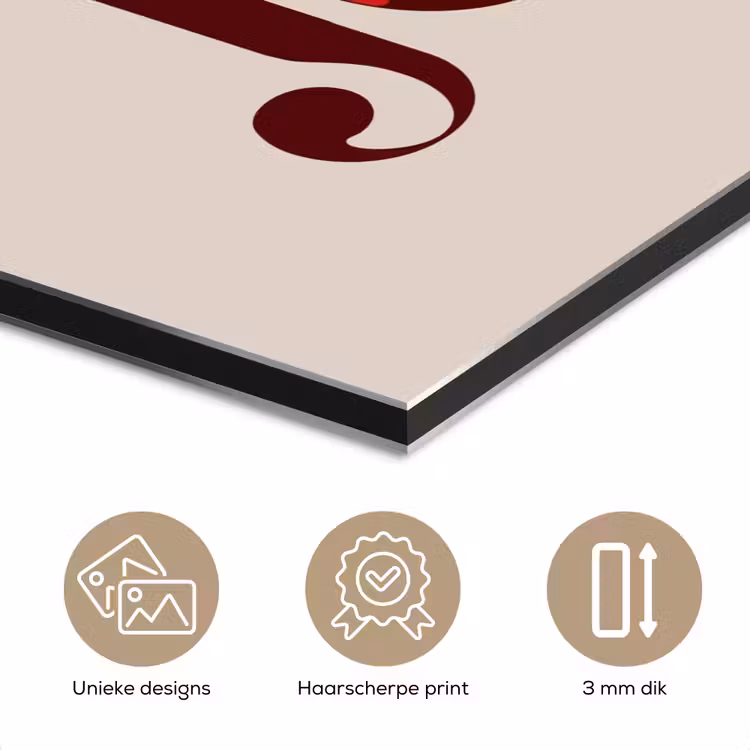 Aluminium schilderij - Tekst - Kerst - Bruin — 7