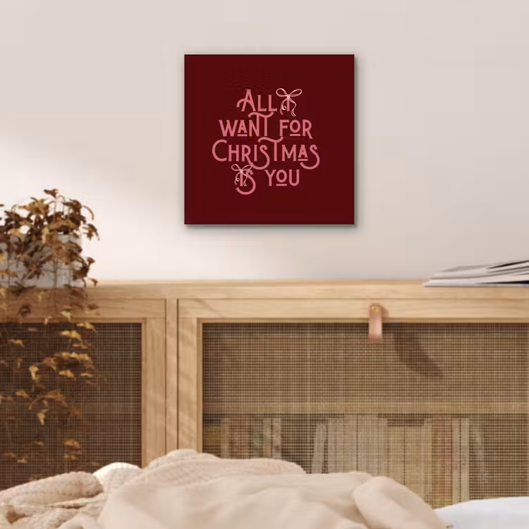 Aluminium schilderij - Tekst - Kerst - Rood - Roze — 4