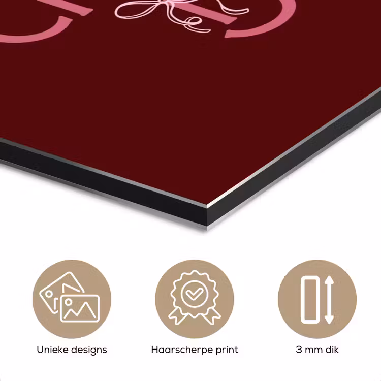 Aluminium schilderij - Tekst - Kerst - Rood - Roze — 7