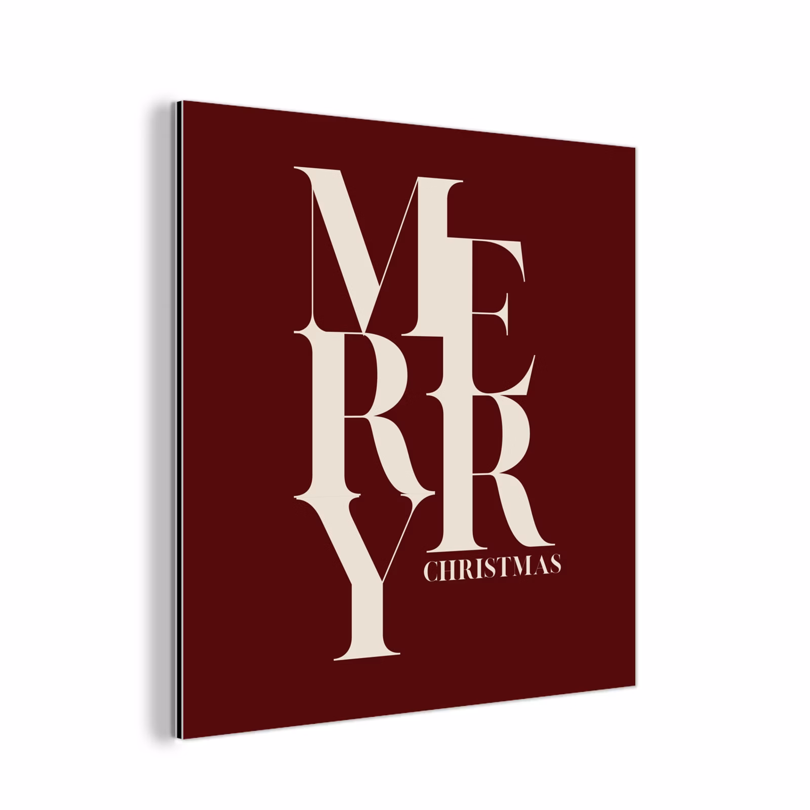 Aluminium schilderij - Merry - Tekst - Donker - Rood — 1