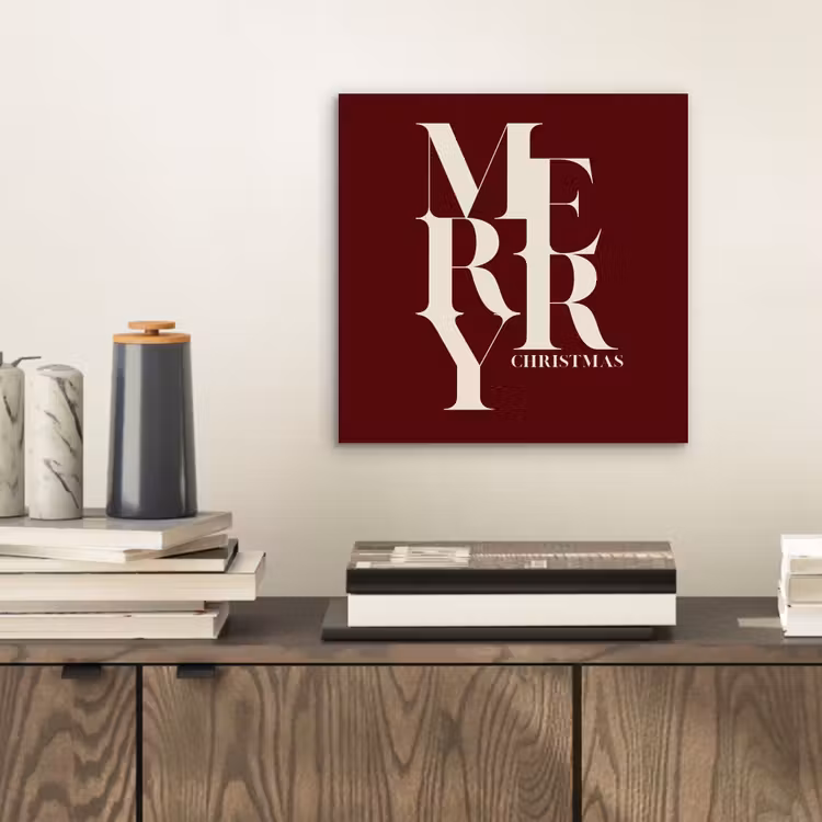 Aluminium schilderij - Merry - Tekst - Donker - Rood — 2